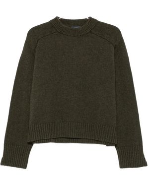 Soeur Ribbed-Knit Crew-Neck Jumper - Green