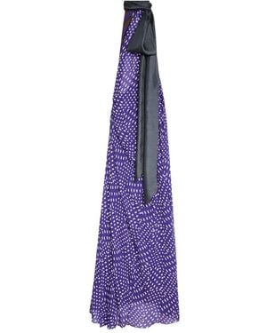 Dries Van Noten Abito Lungo A Pois - Viola