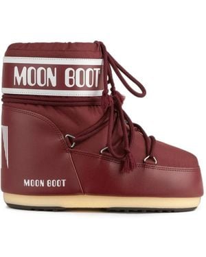 Moon Boot Icon Low Burgundy Nylon Boots - Red