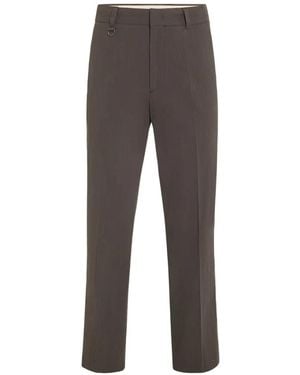 Paolo Pecora Pleated Loose-Fit Chino Trousers - Grey