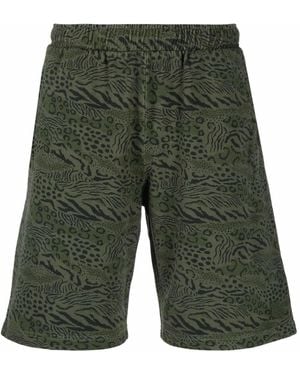 KENZO Animal Print Shorts - Green