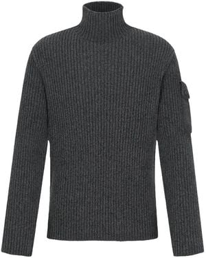 Amomento Ribbed Velvet-Knit Jumper - Grey