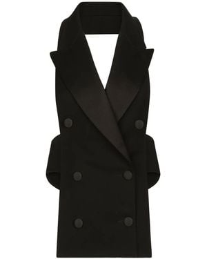 Dolce & Gabbana Wool Double-Breasted Vest - Black