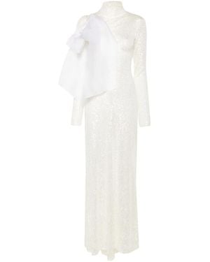 Atu Body Couture Draped-Detail Maxi Dress - White