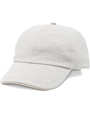 Eleventy Contrast Trim Hat - White
