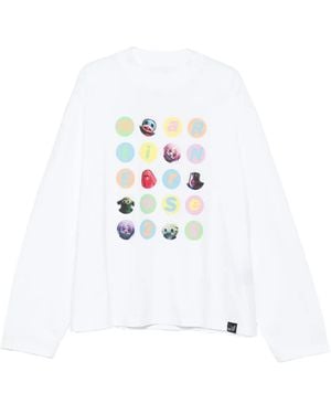 Martine Rose Graphic-Print Long-Sleeve T-Shirt - White