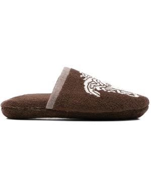 Versace Slipper Mit Jacquardmuster - Braun