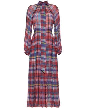 Adam Lippes Sigrid Madras Chiffon Dress - Red