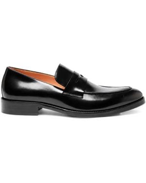 Testoni Polished-Finish Penny Loafers - Black