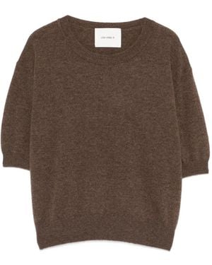 Lisa Yang Genevra Short-Sleeve Top - Brown