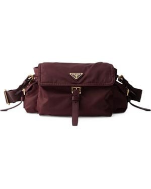 Prada Explore Medium Re-Nylon Shoulder Bag With Flap - Purple