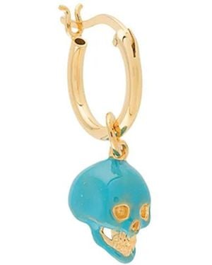 True Rocks Skull Hoop Single Earring - Blue