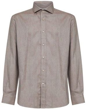 Brunello Cucinelli Spread-Collar Button-Down Shirt - Grey
