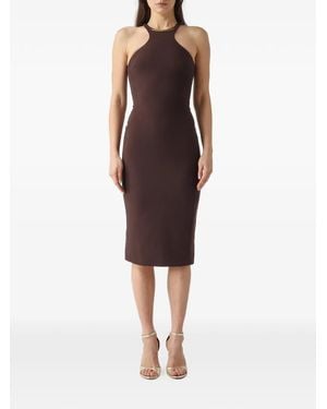 Elisabetta Franchi Halterneck Midi Dress - Red
