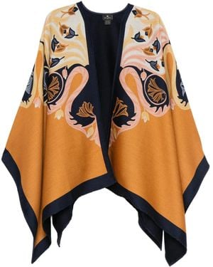 Etro フローラル ケープ - オレンジ