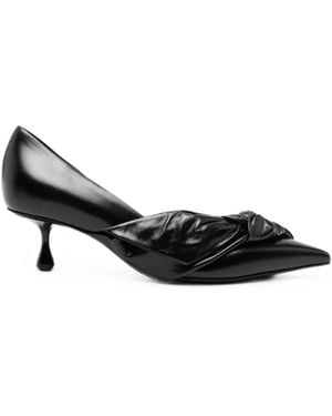 Jimmy Choo Issy Bow-Detail Pointed-Toe Heeled Court Shoes - Black