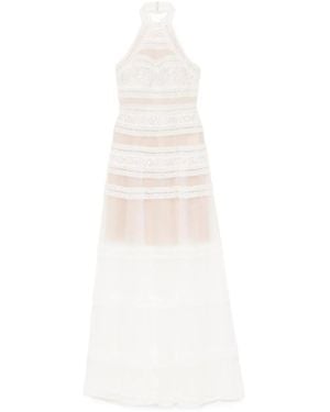 Saiid Kobeisy Maxikleid Mit Stehkragen - Weiß