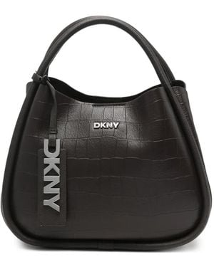 DKNY Handtasche Mit Kroko-Optik - Schwarz
