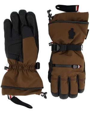 Moncler Handschuhe Mit Lederbesatz - Schwarz