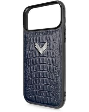 Velante Alligator-Effect Leather Iphone Case - Blue