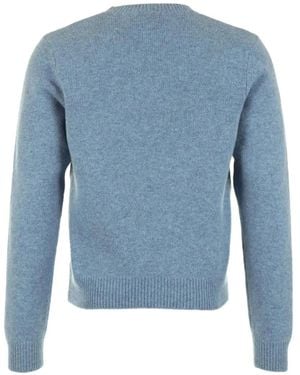 A.P.C. Logo-Knit Crew-Neck Sweater - Blue