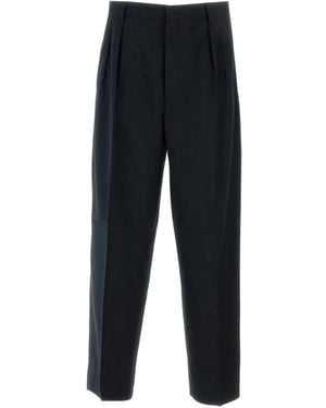 Cellar Door Pleated Straight-Leg Trousers - Black