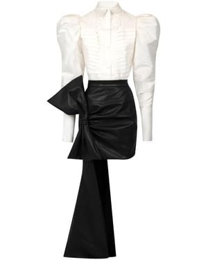 Gaby Charbachy Puff-Sleeve Bow-Detail Jumpsuit - Black