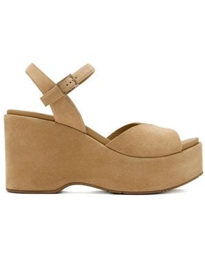 Pedro Garcia Platform Buckle Sandals - Natural