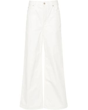 Loewe Vaqueros Rectos De Talle Alto - Blanco