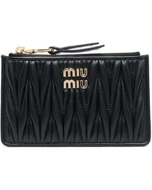 Miu Miu Cartera de matelassé - Negro