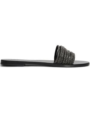 NICOLAS LAINAS Crystal-Embellished Sandals - Black