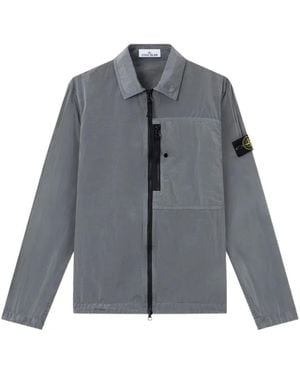 Stone Island Zip-Up Overshirt - Grey