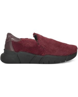 Moschino Faux-Fur Slip-On Sneakers - Purple