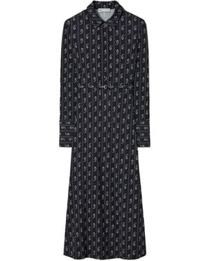 Tory Burch Chemisier Con Stampa Paisley E Cintura - Nero