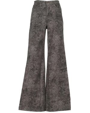 MAISON HOTEL Cotton Blend Flared Pants - Gray