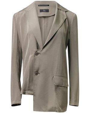 Y's Yohji Yamamoto Asymmetric-Hem Jacket - Grey