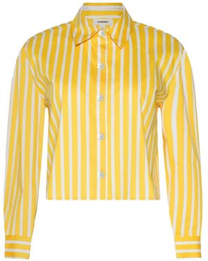 L'Agence Cosette Cropped Striped Shirt - Yellow