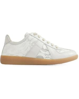 Maison Margiela Replica Lace-Panel Sneakers - White