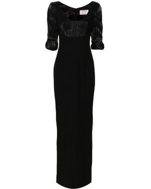 V:PM ATELIER Flora Scoop-Neck Gown - Black