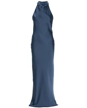 ACTUALEE Rückenfreies Neckholder-Maxikleid - Blau