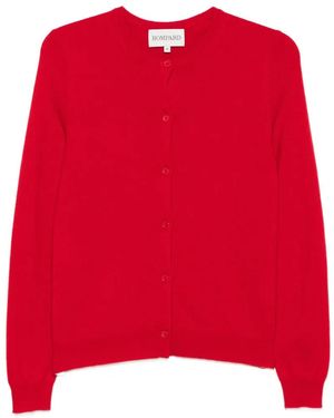 Bompard Crew-Neck Button-Up Cardigan - Red