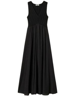 Twinset Long Dress With Knit Bodice - Black