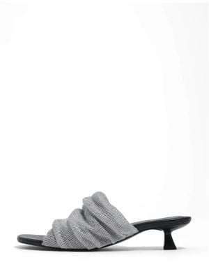 Bimba Y Lola Ruched Heeled Sandals - White
