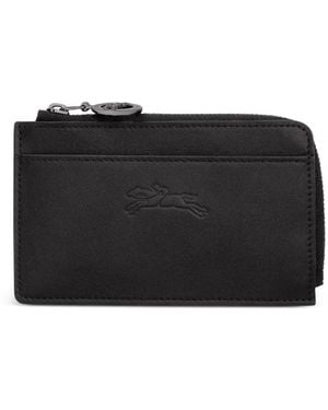 Longchamp Le Pliage Embossed Leather Cardholder - Black