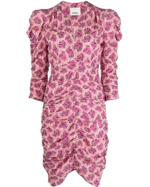 Isabel Marant Celina Graphic-Print Dress - Pink