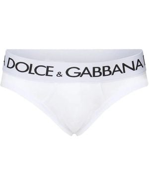 Dolce & Gabbana Logo-Waistband Briefs - White
