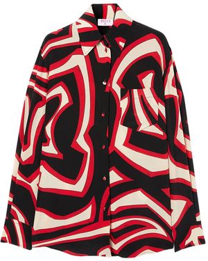 PUCCI Labirinto-Print Silk Shirt - Red