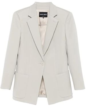 Giorgio Armani Single-button patch-pocket blazer - Blanco