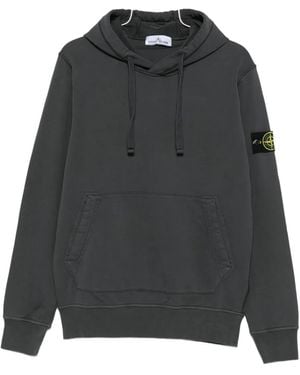 Stone Island Logo-Patch Hoodie - Grey