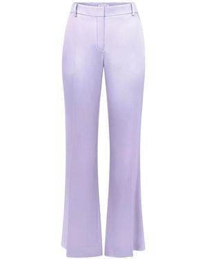 Nina Ricci Flared Crepe-Satin Trousers - Purple